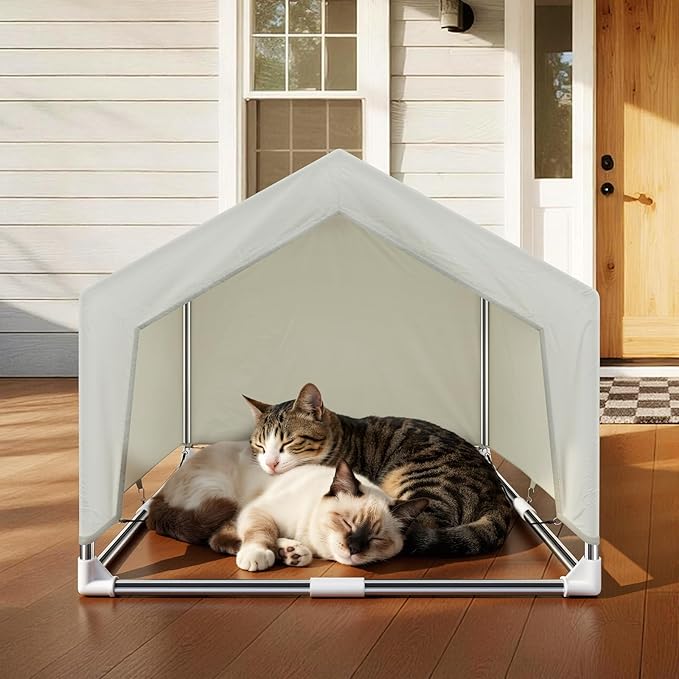 Outdoor Meduim Pet Shade Shelter Tent - Stainless Steel Frame with Ground Stakes for Stability, Spacious Sun Canopy for Dogs, Cats & Other Pets