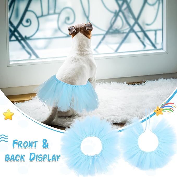 Dog Tutu Tulle Tutu for Dogs Small Large Medium Puppy Dress Ballerina Costume Skirt for Holiday Puppy Cats Bunny Pet Outfit Birthday Wedding Party Photo Prop Supplies(Blue)