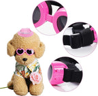 choyaxo Dog Sun Hat Set Including Dog Visor Sunbonnet Outfit with Ear Holes Dogs Sunglasses Baseball Cap for Puppy Small Dogs Outdoor UV Protection