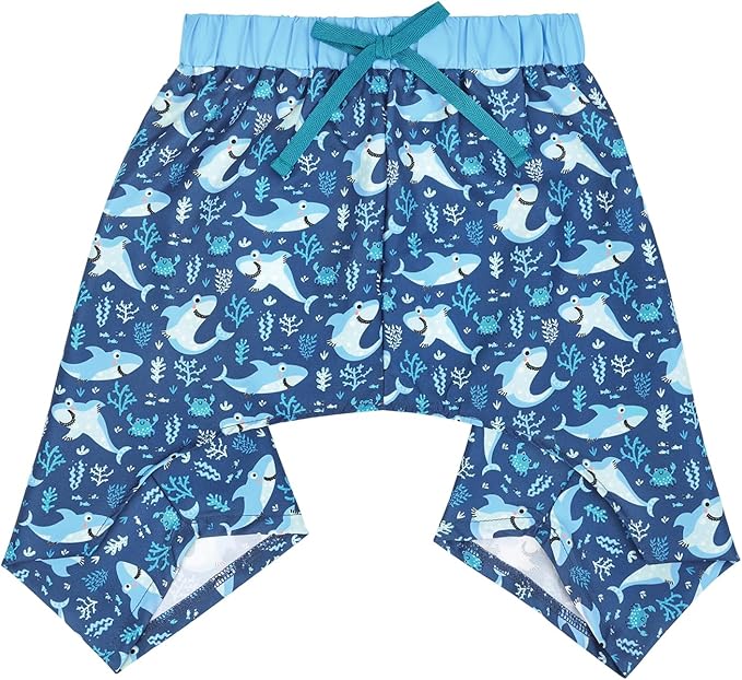 HDE Dog Swim Trunks Hawaiian Board Shorts Beach Pool Swimsuit for XS to XXL Dogs Blue Sharks - XXL