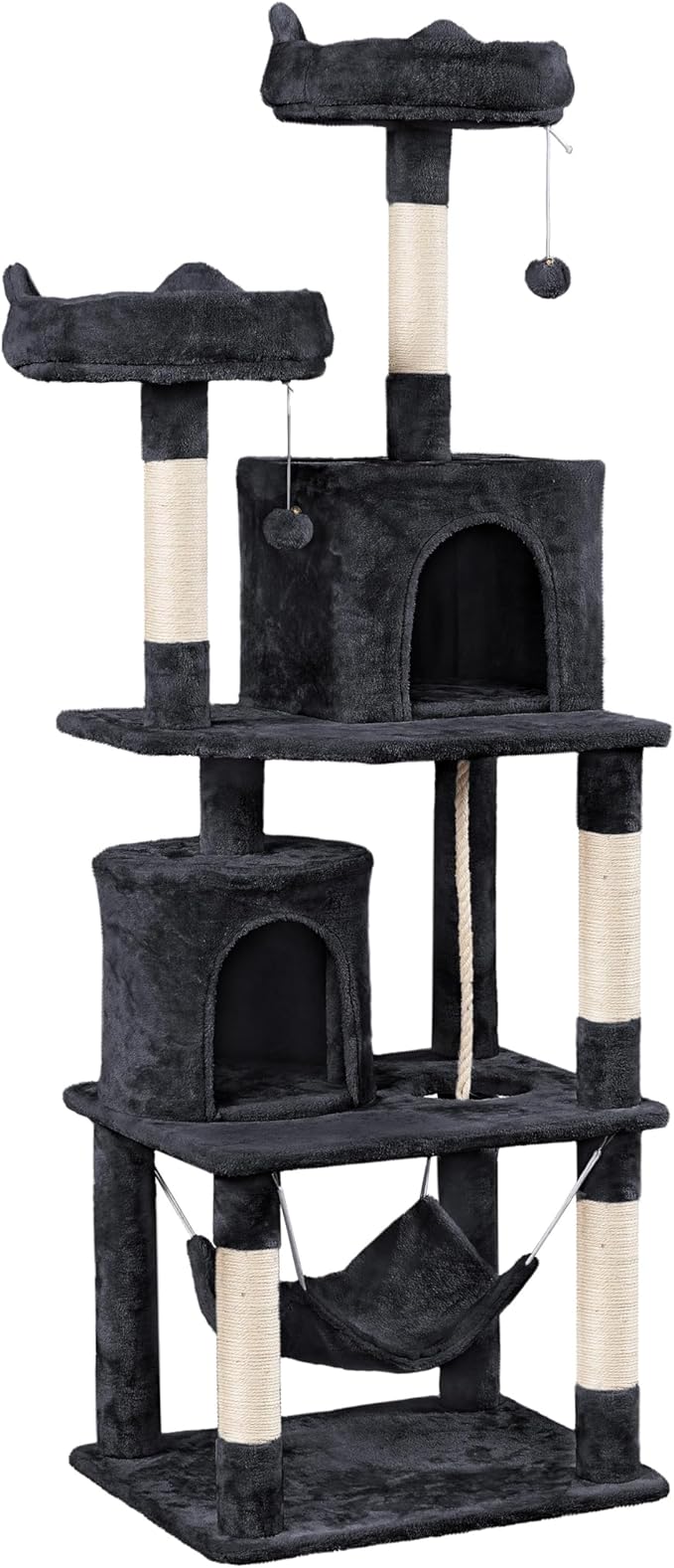 Topeakmart Multi Level Cat Tree 70.5in, Kitten Condo with 2 Condos & 2 Foam-Padded Perches, Cat Tower Furniture for Medium/Large Cats