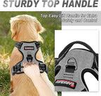 BARKBAY No Pull Dog Harness Front Clip Heavy Duty Reflective Easy Control Handle for Large Dog Walking(Dark Grey,S)