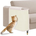 Cat Scratch Sofa Protector,23.6" L*19.6" W Cat Scratch Furniture Protector Pad, Couch Arm Sheild with Natural Sisal for Protecting Couch Sofa Chair Furniture(Beige/Right Handed)