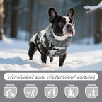 DENTRUN Large Dog Winter Coat - Windproof Reflective Warm Coat, Adjustable Neck & Snap Closure, Water Repellent Thick Fleece Vest, Fleece Lined for for Golden Retriever, White Camo, XL