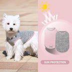 KYEESE 2Pack Dog Shirt, Lightweight Sun Protection Sleeveless Dog T Shirts for Small Medium Dogs Girl, Breathable Pet Reflective Tank Top Summer Dogs Clothes for Outdoor Walking, Pink+Grey, XL