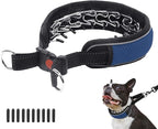 Martingale Collar for Dogs, Reflective No Pull Dog Collar for Large Medium Dogs, Adjustable Anti Pull Dog Collar for Training Walking, Heavy Duty Nylon Slip Collar with Buckle 2 Inch Wide M Dark Blue