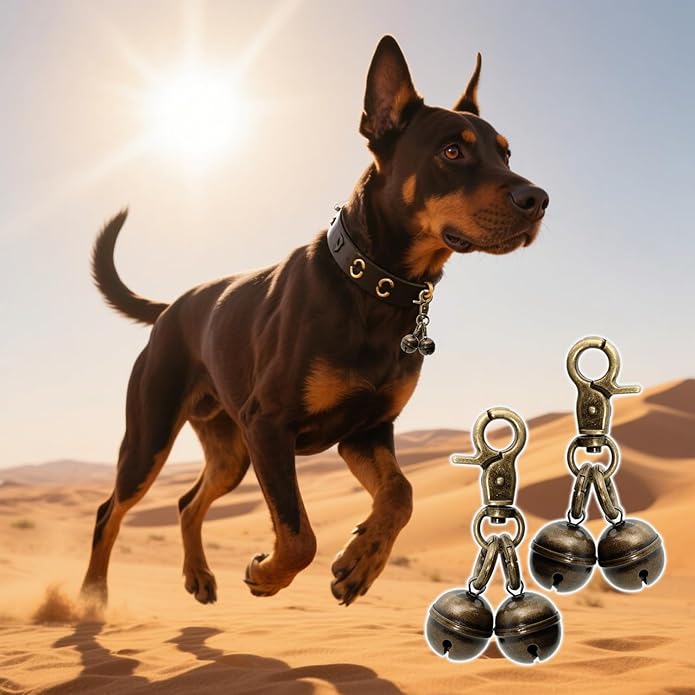 Copper Bells for Dog Collars with Snap Clips - Dog Bells to Go Outside,Made of Pure Copper for Dogs/Cat - Clear Sound & No Rust - Know Where Your Pet