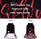 CuteBone Core Spun Dog Sweater Dress for Small Dogs Girl, Wild Heart Embroidery Turtleneck Medium Dog Sweater with Leash Hole, Dog Coat for Chihuahua Yorkie Teacup DS103XS