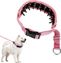 Lightweight Prong Collar for Dogs, Reflective No Pull Dog Collar | Adjustable Size Dog Pinch, Breathable Woven Fabric Air Grid Technology, Martingale Collar for Dogs Training（Pink-M）