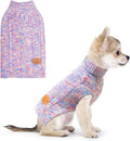 BEAUTYZOO Small Dog Sweater -Turtleneck Pullover Classic Cable Knit Fuzzy Winter Coat Dog Cold Weather Clothes for Small Medium Dogs Puppy Girl Boys(Rainbow Pink, XXS)