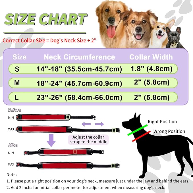 Martingale No Pull Dog Collar for Large Medium Dogs Training Walking, Heavy Duty Nylon Reflective Adjustable Anti Pull Slip Collar with Buckle L Wine Red