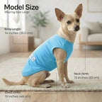 Parisian Pet Dog Shirt – 100% Cotton Shirts for Large Dogs – Blue Sleeveless Pet Clothes – Lightweight and Breathable Dog Apparel – Boy Dogs Clothes - Stretchy Pet T Shirts