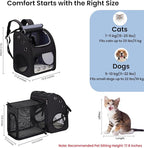 Cat Carrier Backpack, Expandable Pet Carrier Backpack for Cats, Dogs and Small Animals, Portable Pet Travel Backpack, Airline Approved, Ideal for Traveling/Hiking/Camping, Black, XL