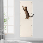 FHTONGE 39.4x15.8 Thickened Cat Wall Climbing Carpet with 16 Fixed Nails, Extra Large Tall Cat Scratch Pad for Wall, Wall Mounted Climbing Cat Scratcher for Furniture Couch Sofa Protector(MilkyWhite)