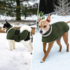 KAMA BRIDAL Dog Winter Coat Warm Padded Puppy Jacket Windproof Water Resistant Clothes for Small Medium Large Pets Christmas Sweater Outfit Vest(Green, 3XL)