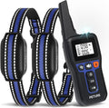 Dog Bark Collar with Remote, 3300Ft 2-in-1 Bark and Shock Collar Combo with Beep Vibration Static and Auto Bark Mode, IPX7 Waterproof Dog Training Collar for 7-120lbs Small Medium Large Dogs (2 Pack)