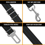 Active Pets Blue Car Seat Belt for Dogs, Attaches to Harness & Collar, Adjustable 18" - 24" Travel Restraint System Fits Small - Large Pups for Safety & Comfort, Essential Pet Supplies & Accessories