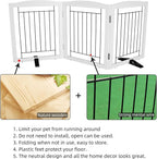 ZJSF Freestanding Dog Fence Indoor, Foldable Dog Gate for Doorways, Stairs or Hallways, Sturdy Wood Extra Wide Pet Gate with Support Feet for The House, White, 32 "Height-3 Panels