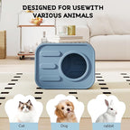 NUNU LAB Plastic Cat House Outdoor, Cats House for Indoor, Weatherproof Cat House, Camera Shaped Design, with Escape Door, for Small to Medium Cats (Blue)