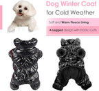 AOFITEE Dog Winter Coat, Waterproof Dog Jacket, Fullbody Dogs Winter Coat Snowsuit, Windproof Puppy Puffer Jacket Snow Suit with Legs, Pet Fleece Vest, Cold Weather Coats for Small Dogs, Black XXL