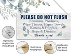 HALUOSI Hanging Printed Wooden Plaque Decor, Bathroom Rules Sign, 'Please Do Not Flush Feminine Products', Engineered Wood, 12x6 Inches
