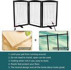 Dog Fence Indoor,Dog Gate Indoor for Doorway pet gate -3-Panel Freestanding, Hallways, House or Stairs -60x32-Inch Retractable Foldable Expandable Wood Pet by SFJC (Black) ﻿