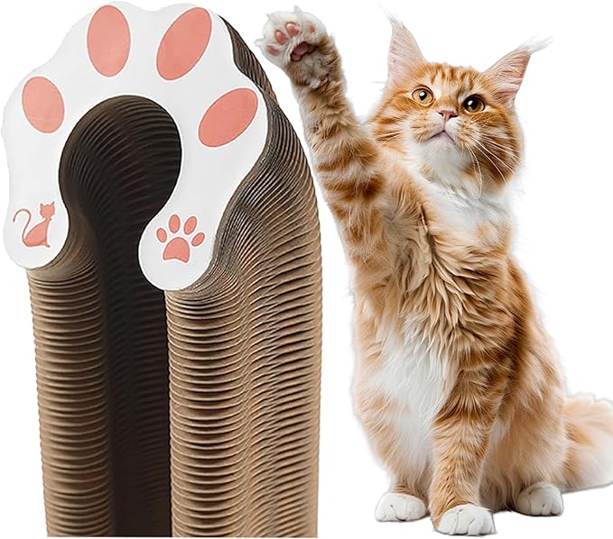 2-Pack Kitty kurls cat Scratcher – Foldable Kitty Curls Scratching Board, Magic Organ cat Toy with Reversible Corrugated Pads for Indoor Cats