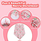 Christmas Dog Bandana–Adorable Happy Snowman Triangle Scarf for Small Medium Large Dogs, Soft Cotton Pet Bib for Winter & New Year, Adjustable Dog Kerchief