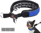 Reflective No Pull Martingale Collar for Large Medium Dogs, Adjustable Anti Pull for Training Walking, Heavy Duty Nylon Slip Collar with Buckle 2 Inch Wide M Blue