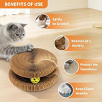 Collapsible Cats Cardboard Scratcher, Interactive Cat Toys for Indoor Cats, Scratch Pad Shape Shifting Ball Track with Bell, Magic Organ Cat Toy for Chase & Scratch Paw Easter Toys for Kitties Paw