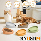 BNOSDM Silicone Dog Food Plate Shallow Dogs Bowl Flat Cat Dish 2 Pack Small Puppy Plates for Small Dog and Cats Whisker Fatigue Pet Feeding Bowls for Dry and Wet Food (Grey)