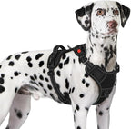 Eagloo Dog Harness for Large Dogs, Easy Wearing with 3 Quick-Release Buckles, Adjustable No Pull Pet Harness with MOLLE System, No Choke Reflective Vest with Control Handle, Black, XL