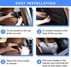 Dog Car Seat for Small Dogs, Washable Pet Booster Car Seats with Clip-On Safty Leash, Comfy Deluxe Plush Carseat with Storage Pockets, Puppy Travel Carrier Bed for Dogs Under 25 lbs, Grey