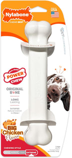 Nylabone Power Chew Classic Bone Chew Toy for Dogs, Durable Dog Toys for Aggressive Chewers, Chicken Flavor, Large/Giant - Up to 50 lbs. (1 Count)