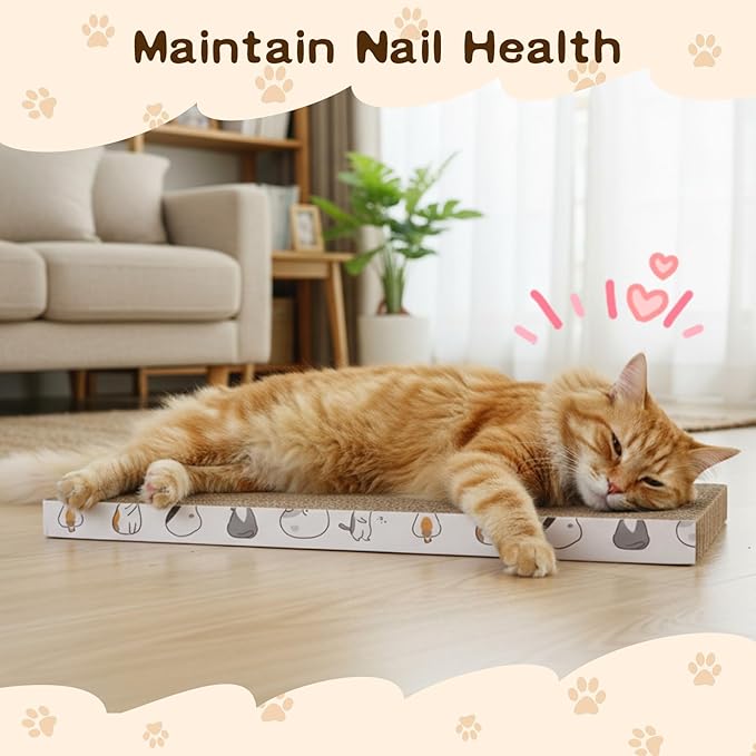 16pcs Small Cat Scratching Cardboard Bulk 13.4x6x0.8 Inch Durable Cat Scratch Pad Reversible Cardboard Safe for Indoor Kitten Shelter Stray Kitten Sleep Biting Play and Grind Claws(Straight)