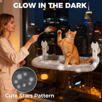 Homimp Cat Window Perch,Cordless Cat Window Hammock for Wall with 4 Strong Suction Cups,Solid Metal Frame and Two Replaceable Covers,Foldable Cats Bed for Large Cats and Kittens,Indoor Pet Seat,Grey L