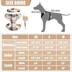 PUPTECK Small Dog Harness and Leash Set, No Pull Adjustable Puppy Cat Harness, Reflective Soft Mesh Pet Vest Small Sized, Beige Plaid, XS