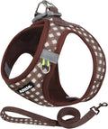 AIITLE Breathable Mesh Dog Vest Harness, No Pull Escape Proof Vest Harnesses with Reflective Bands, Adjustable Plaid Pet Outdoor Harnesses for Small and Medium Dogs Chocolate M