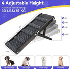 2026 Upgraded Dog Ramp for Couch, Foldable Small Dog Ramp for Sofa, 4 Adjustable Height from 13'' to 21", Portable Stable Pet Step with Non-Slip Pad, Pet Ramps Use for Couch Stairs, Black