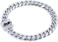 Heavy Duty Cuban Link Chain Dog Collars 15MM Gold/Silver Stainless Steel Metal Walking Training Collars with Cute Secure Design Buckle, Chew Proof, for Large Medium Small Dogs (Silver, 22'')