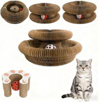 Modern Cat Scratcher - Reversible Cardboard Scratcher for Cats, Kitty kurlz cat Toy & Twisty Paws cat Toy, Fun Toys for Bored Indoor Cats