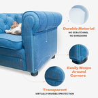 Cat Scratch Couch Protector - 10XL Sheets, Clear (Almost Invisible), Extra Durable, Easy to Customize, Residue-Free Furniture Protector
