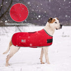 BEAUTYZOO Dog Winter Coat for X-Large Dogs Waterproof, Warm Reflective Great Dane Oxford Canvas Jacket, Fleece Dog Cold Weather Coats Windproof for Female Male Dogs, Red XL