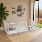 FXW Homeplus Unleashed Indoor Dog Playpen - Stress-Free and Safe Play, Heavy Duty 24 Inch 8 Panels with Fence-to-Wall Anchor (Pack of 4) for Puppy and Small Dogs, White│Patented