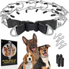 PetJett Choke Collar for Dogs Training Collar Adjustable Prong Collar for Dog Quick Release Pinch Collar for Dog for Small Medium Large Dogs No Pull Walking Tool - Stainless Steel Metal Choker Chain