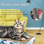 PEEKAB Cat Scratcher Cardboard Reversible Cat Scratch pad Kitty Corrugated Scratching Board Bed Catnip Included