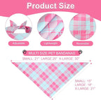 Girl Dog Bandana Pink XLarge 2PCS, Summer Spring Scarf, Durable Triangle Reversible Bibs Handkerchief for Puppy Pet
