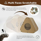 Cat Scratcher House, Cozy Cardboard Design, Safe and Secure for Kittens, Eco-Friendly,Plain Board (Triangles)
