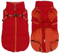 Geyecete Winter Warm Coat Waterproof Dog Winter Jacket with Harness Traction Belt,Windproof Pet Outdoor Jacket Dog Autumn-Red-M