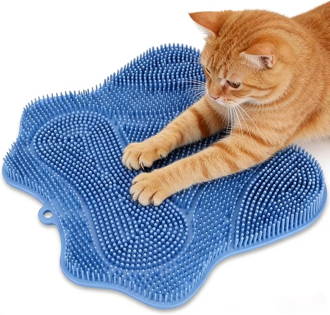 BABORUI Silicone Cat Scratching Post, Non-Slip Indoor Scratcher with Strong Suction Cup Base, Washable Durable Cat Scratch Pads for Indoor Cats, Kittens and Adult Cats
